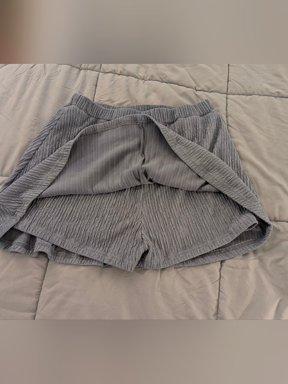 SHEIN Ribbed Slate Blue Skort - Picture 4 of 4
